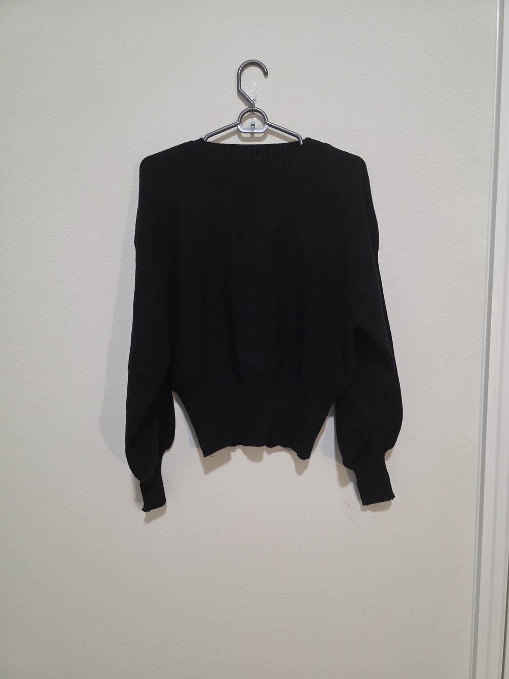 Patrizia Luca Black Ribbed Crewneck Sweater
